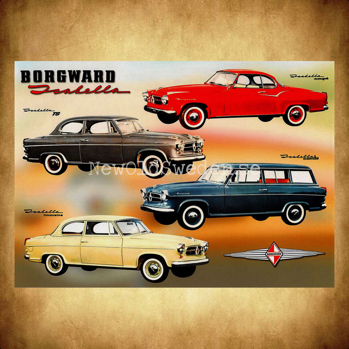 BORGWARD Isabella TS Coupé Combi Limousine - Vykort A5 - 2