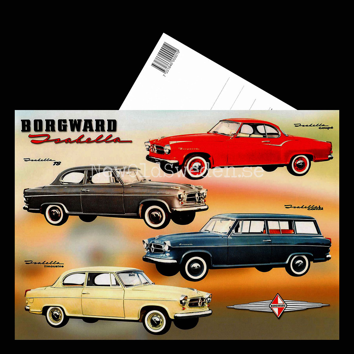 BORGWARD Isabella TS Coupé Combi Limousine - Vykort A5 - 3