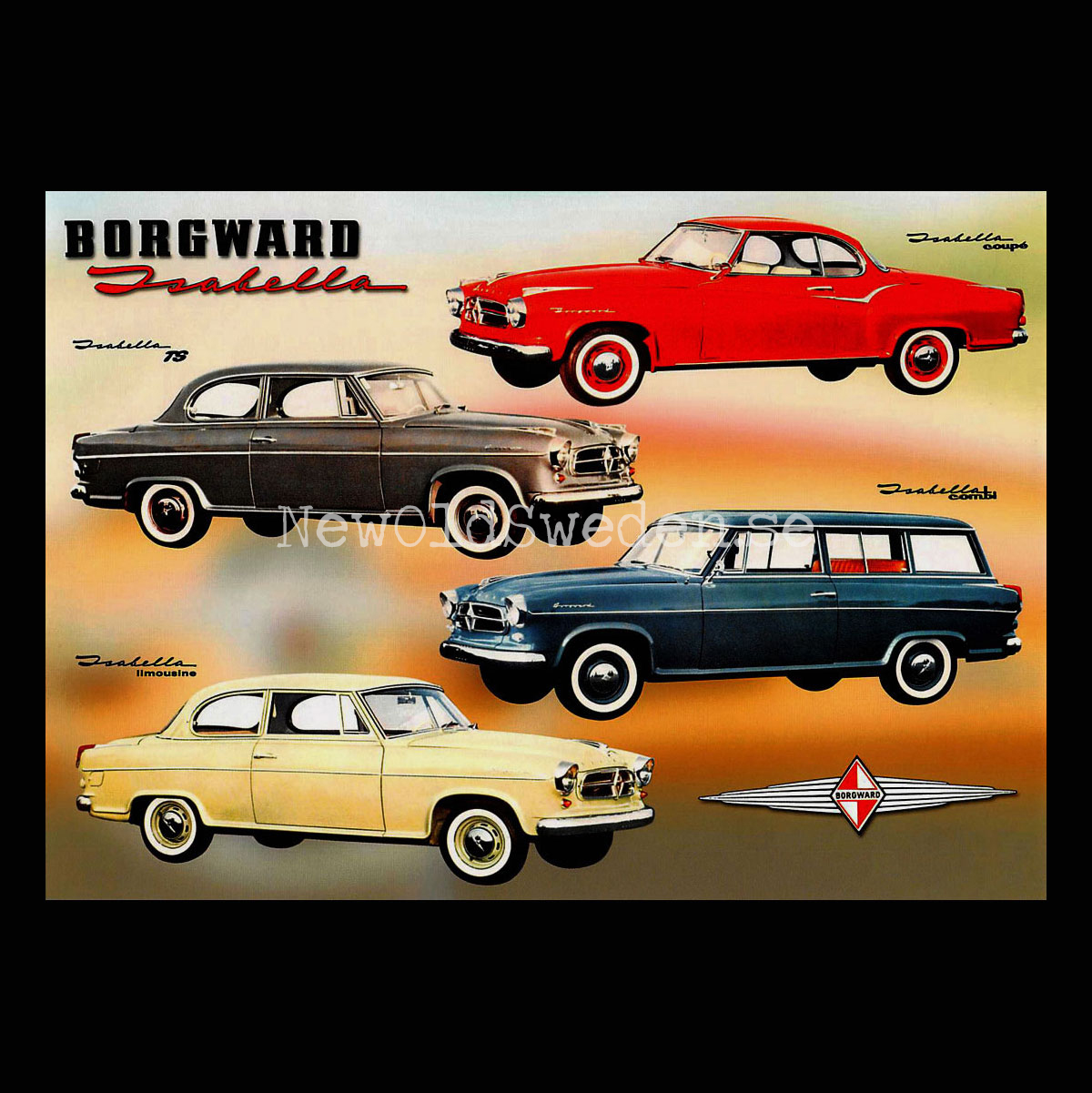 BORGWARD Isabella TS Coupé Combi Limousine - Vykort A5