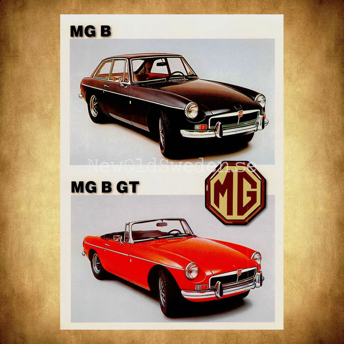 MG B - MG B GT - Vykort A5 - 2