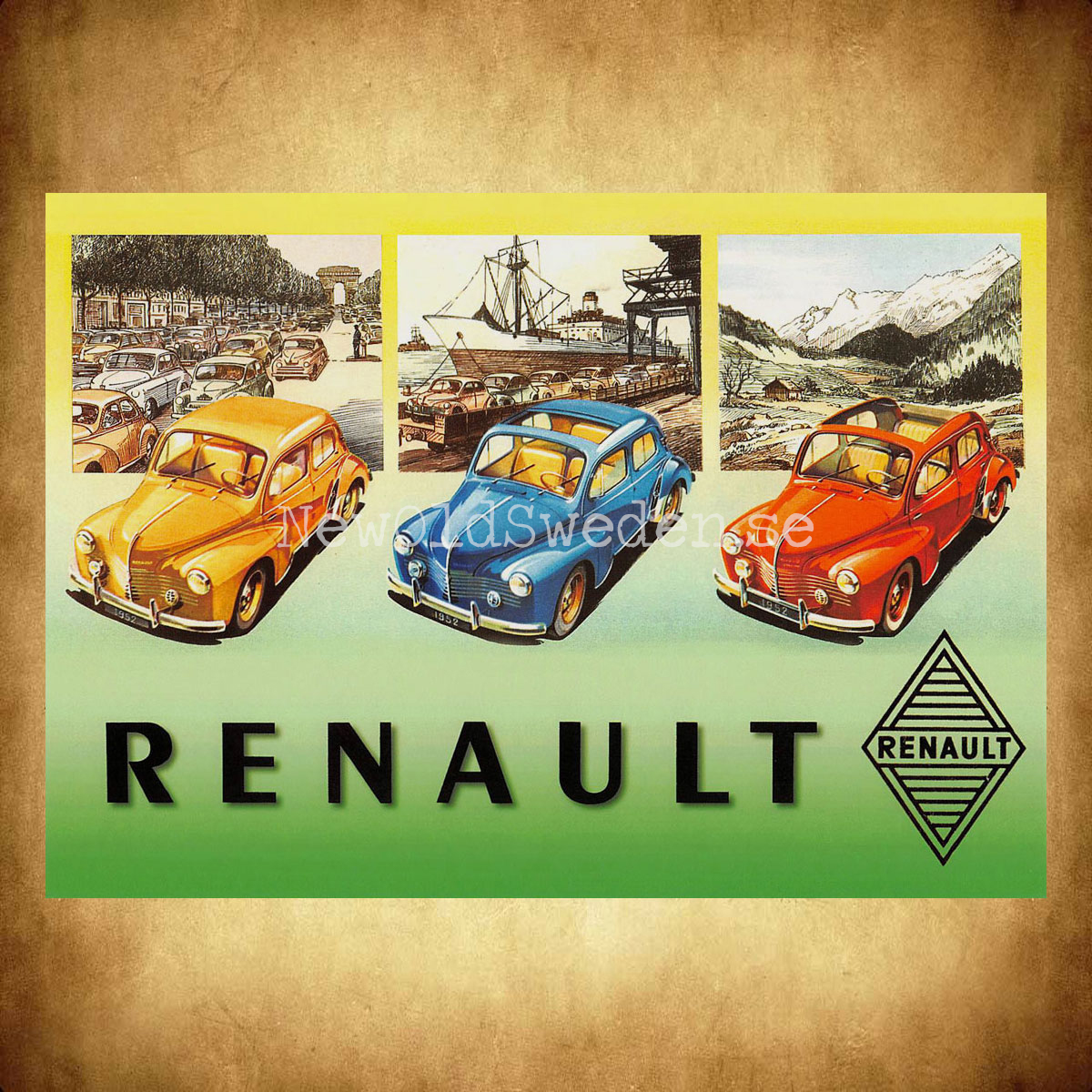 RENAULT 4CV 1947-1961 - Vykort A5 - 2