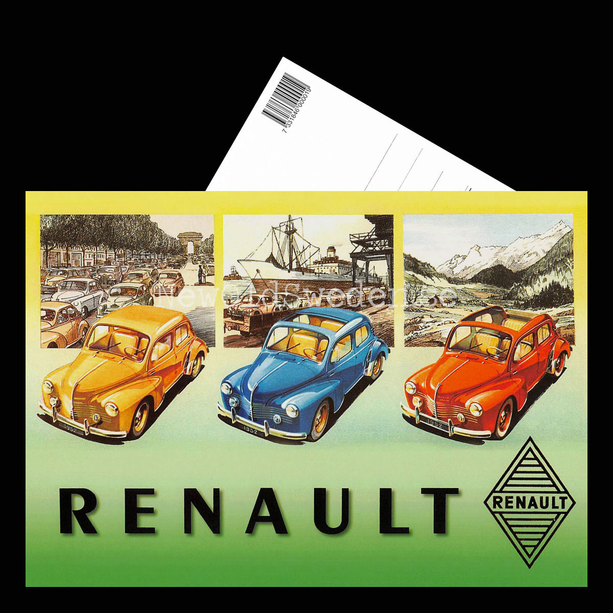 RENAULT 4CV 1947-1961 - Vykort A5 - 3