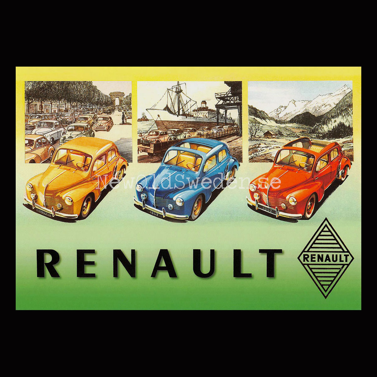 RENAULT 4CV 1947-1961 - Vykort A5