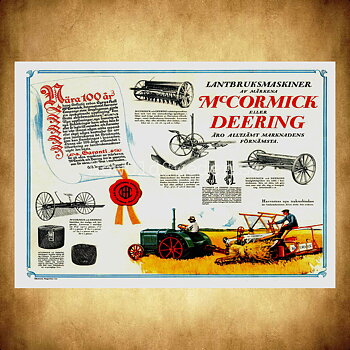 McCormick Deering Lantbruksmaskiner - Vykort A5