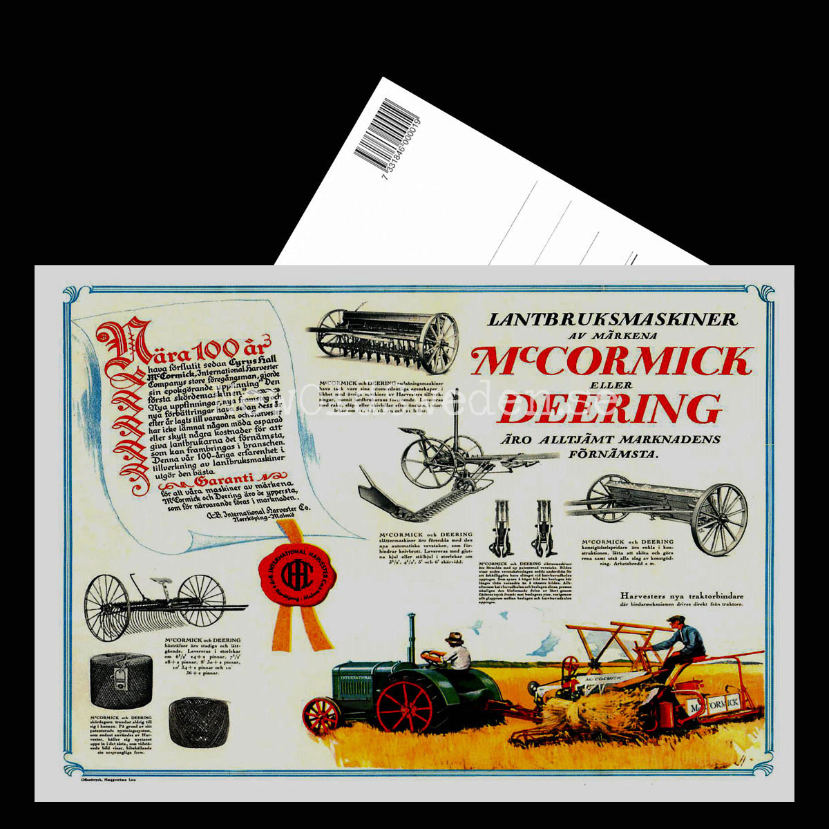 McCormick Deering Lantbruksmaskiner - Vykort A5 - 3