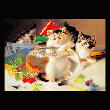 Kattungar och Guldfiskar - Vykort A5
