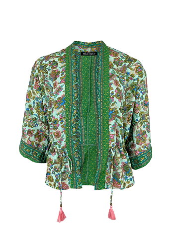 Black Colour - BCLuna Bolero s/s Kimono Green Calypso