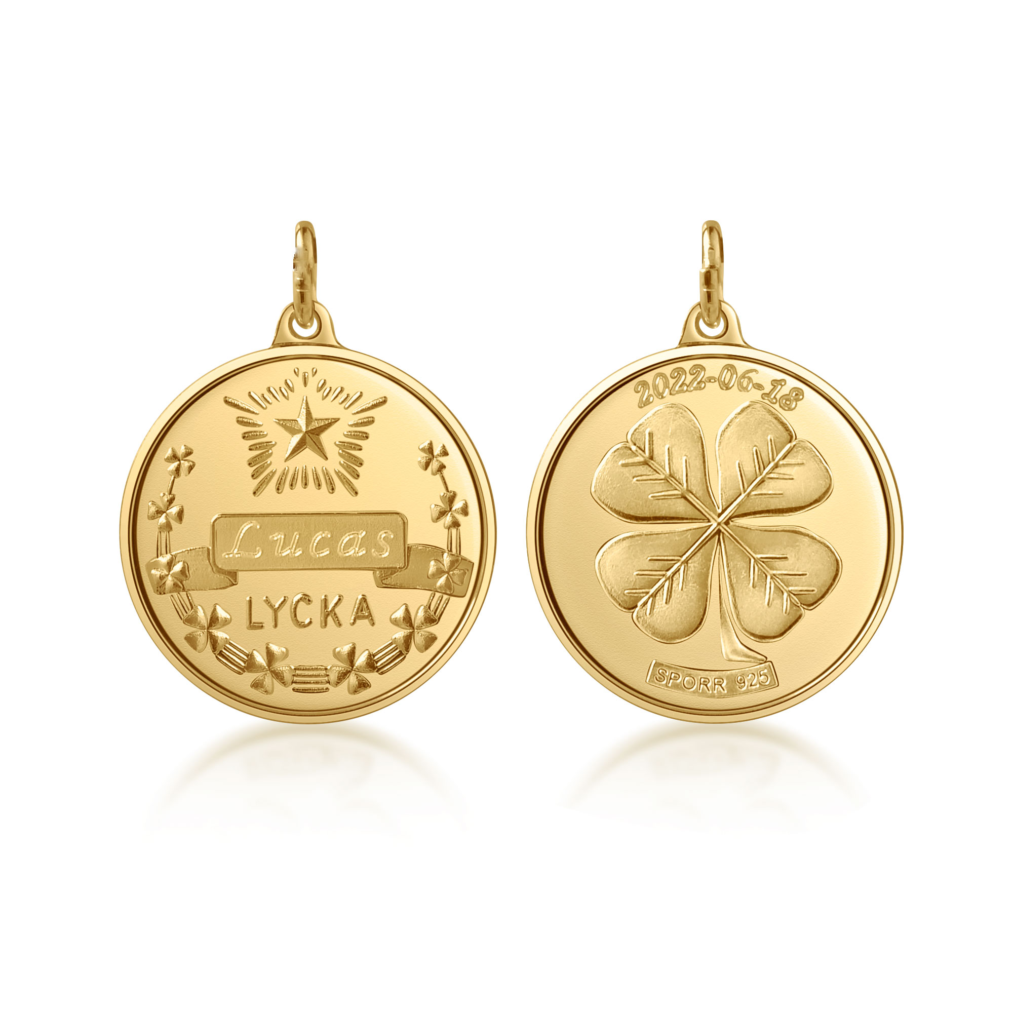 Luckypendant Small in Gold Plated Silver - 2