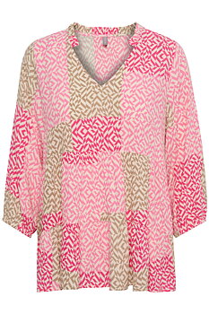 Culture Tyra Long Blouse Pink Graphic