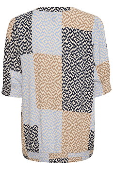 Culture Tyra Short Blouse Blue Graphic