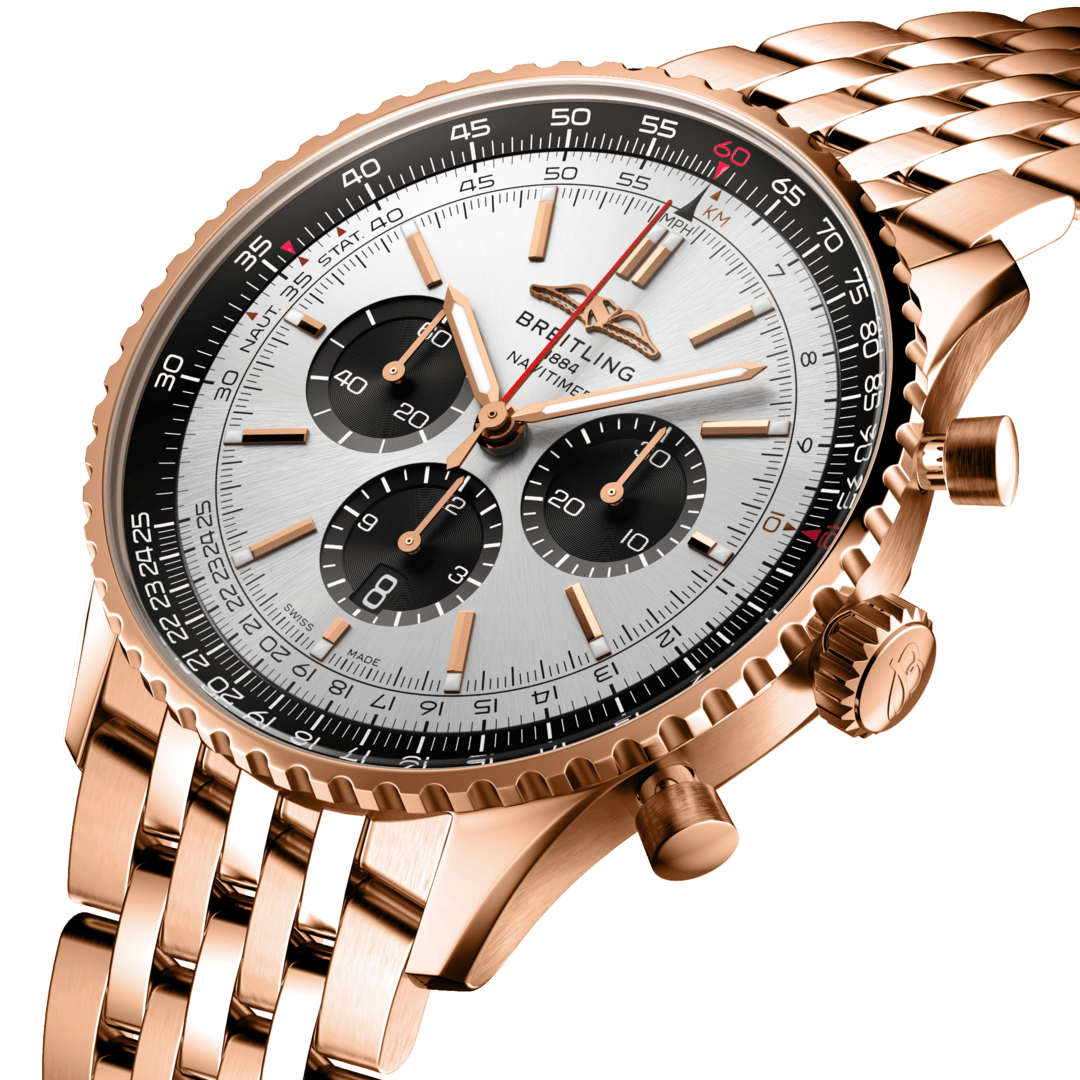 Breitling RB0137241G1R1 Breitling Navitimer B01 Chronograph 46 18 k roséguld profil