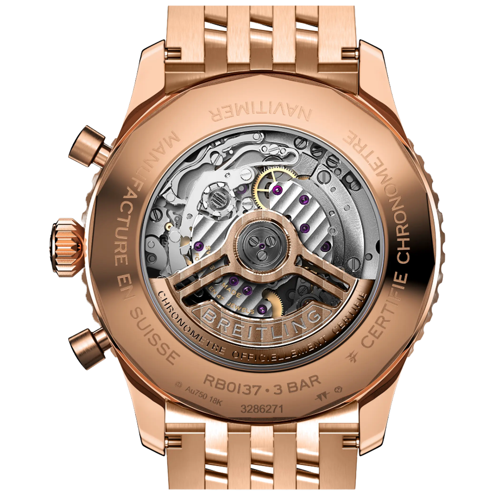 Breitling RB0137241G1R1 Breitling Navitimer B01 Chronograph 46 18 k roséguld baksida