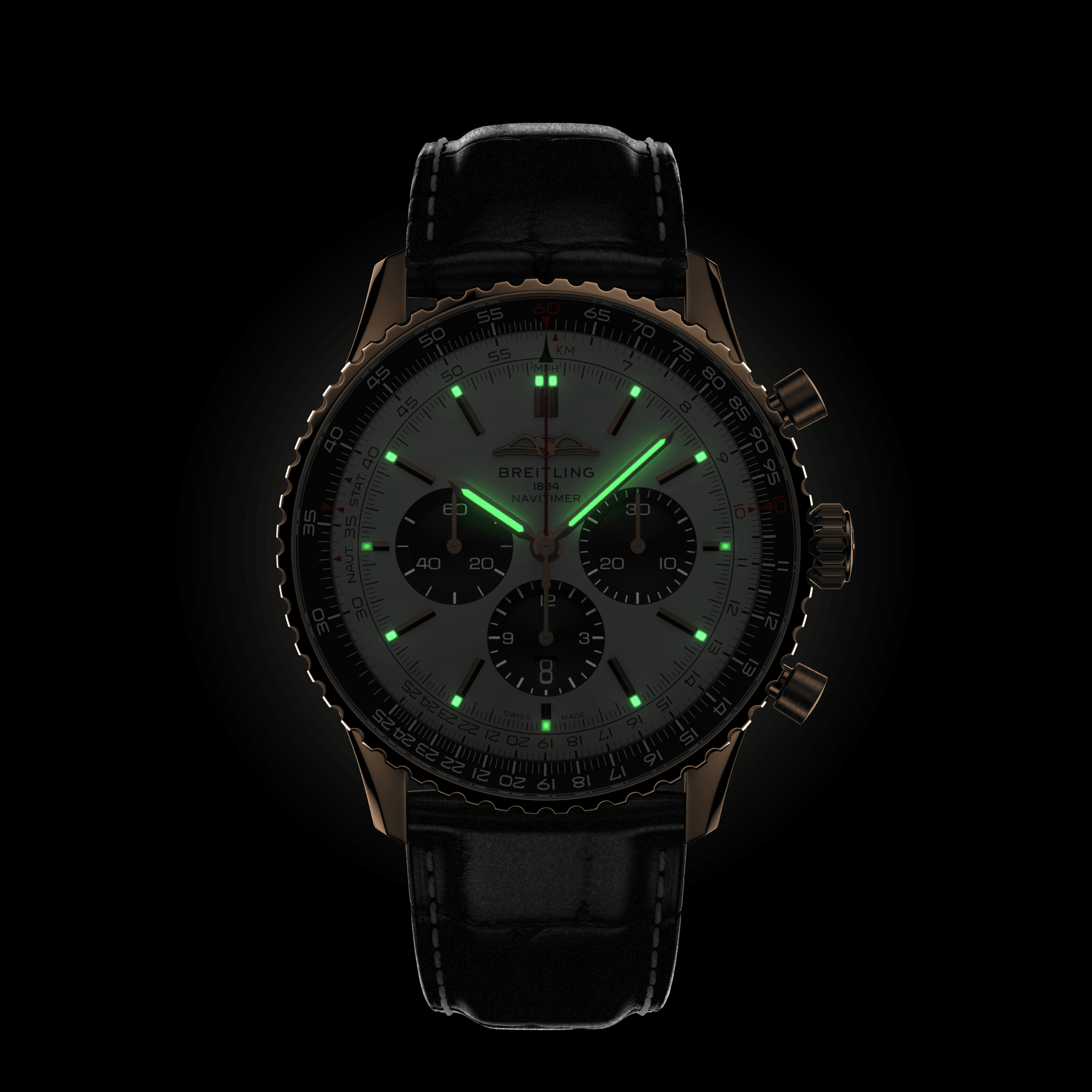 Breitling RB0137241G1P1 Breitling Navitimer B01 Chronograph 46 18 k roséguld mörker