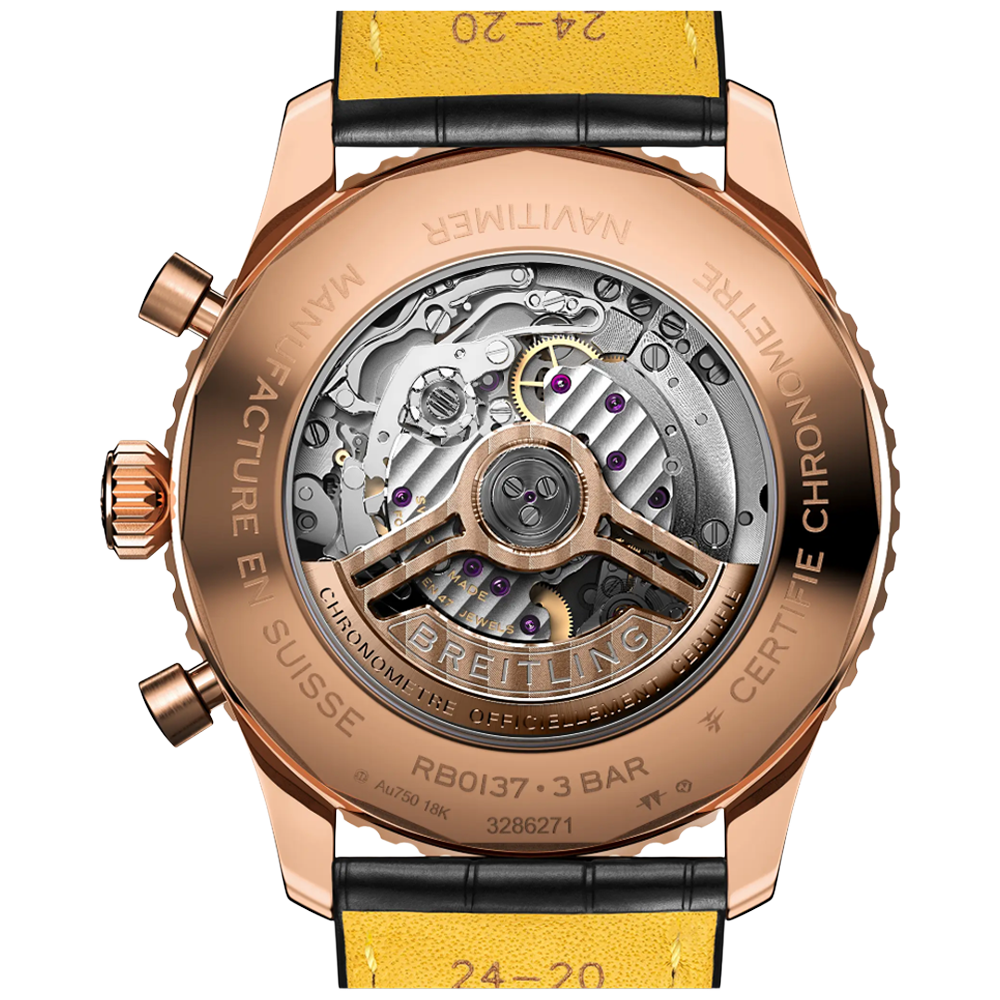 Breitling RB0137241G1P1 Breitling Navitimer B01 Chronograph 46 18 k roséguld baksida