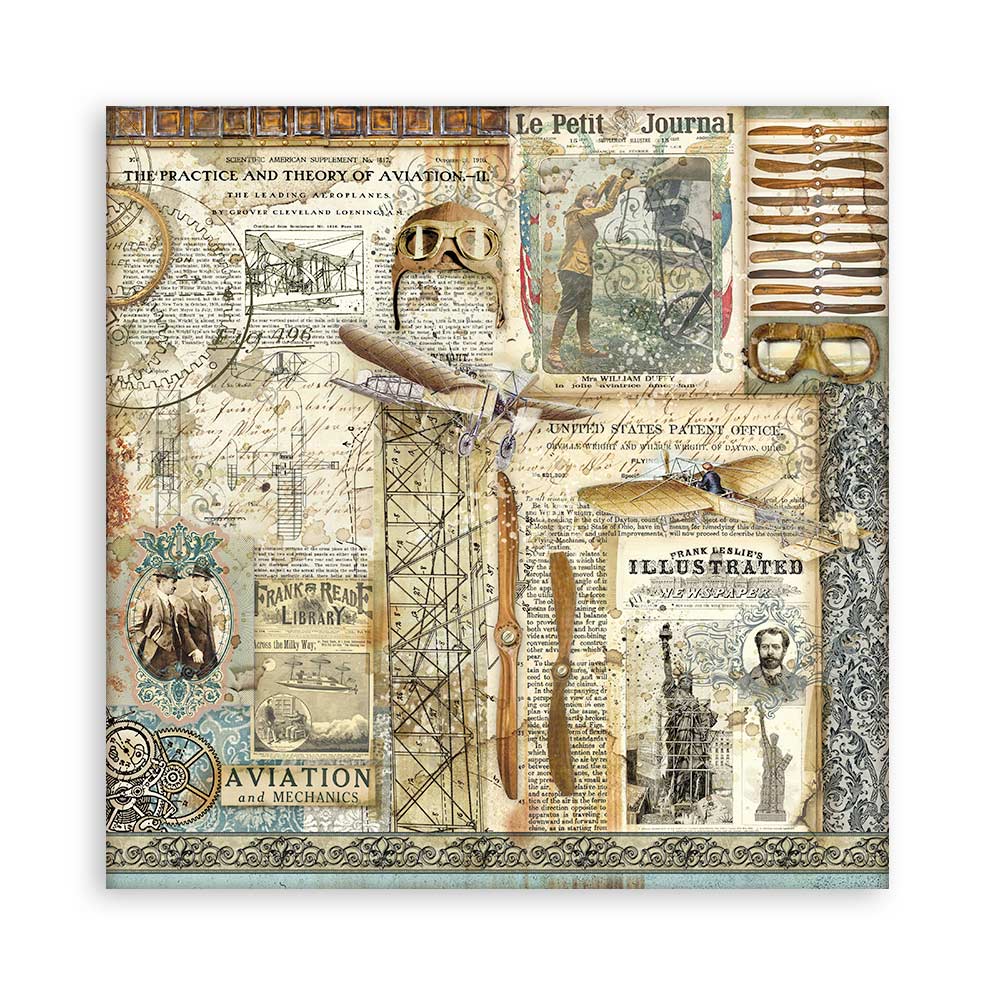 Stamperia - Sir Vagabond Aviator  - 10 olika dubbelsidiga ark 8x8" - 9