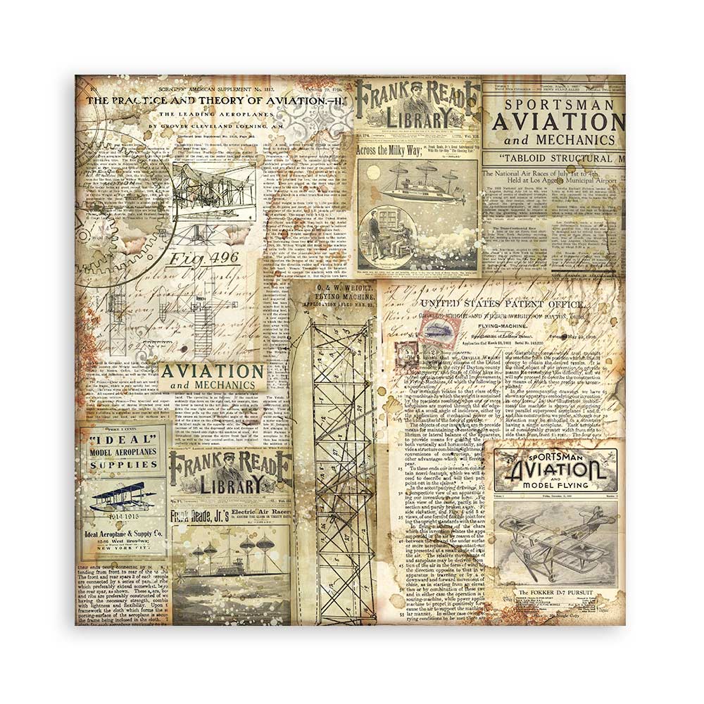 Stamperia - Sir Vagabond Aviator  - 10 olika dubbelsidiga ark 8x8" - 8