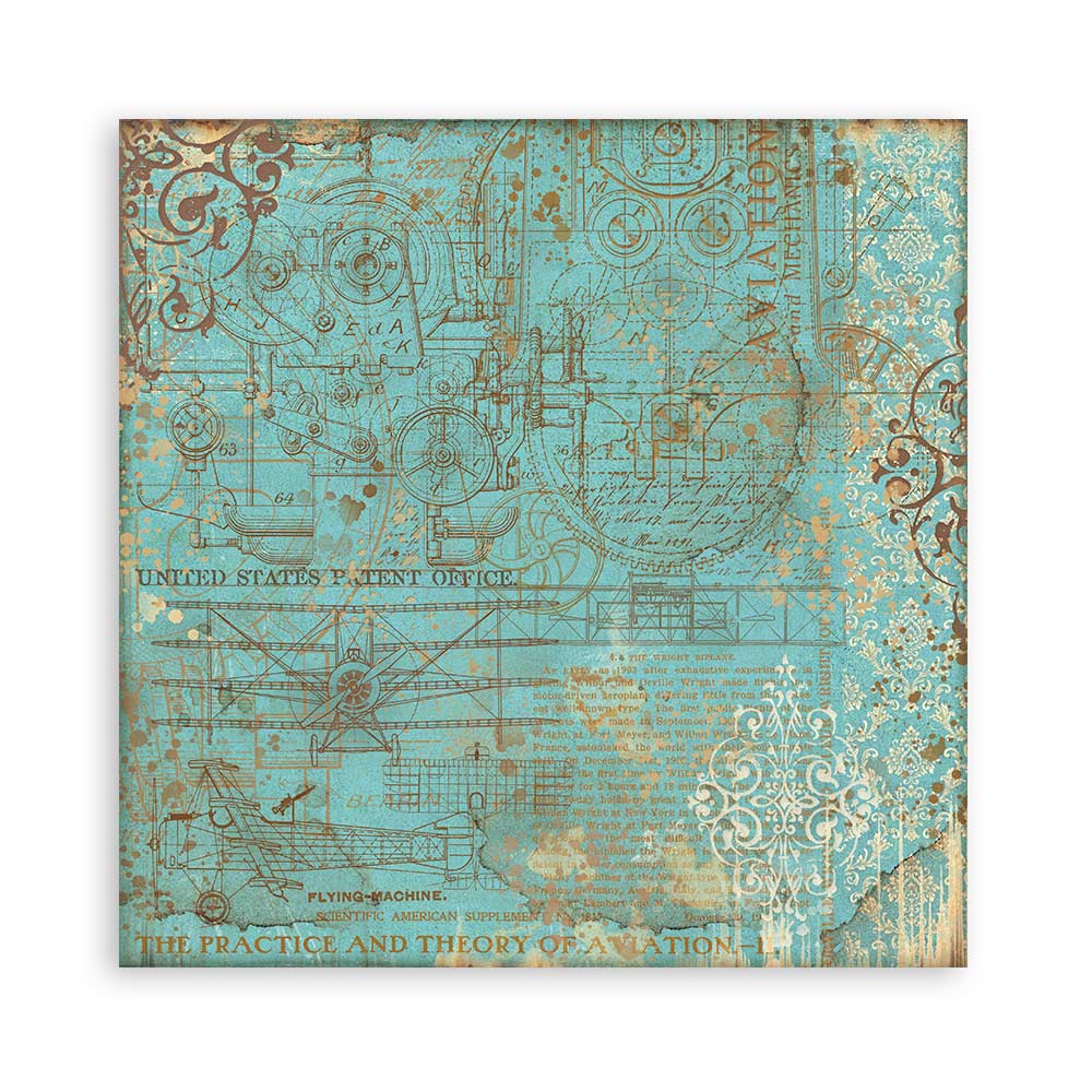 Stamperia - Sir Vagabond Aviator  - 10 olika dubbelsidiga ark 8x8" - 2