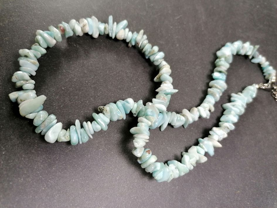 Larimar Chip Halsband - AA+ kvalitet - 2