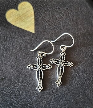 Örhängen 925 Silver - Krucifix Hooks