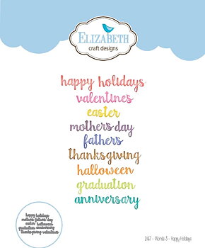 Elizabeth - Die set- Words 3 - Happy Holidays