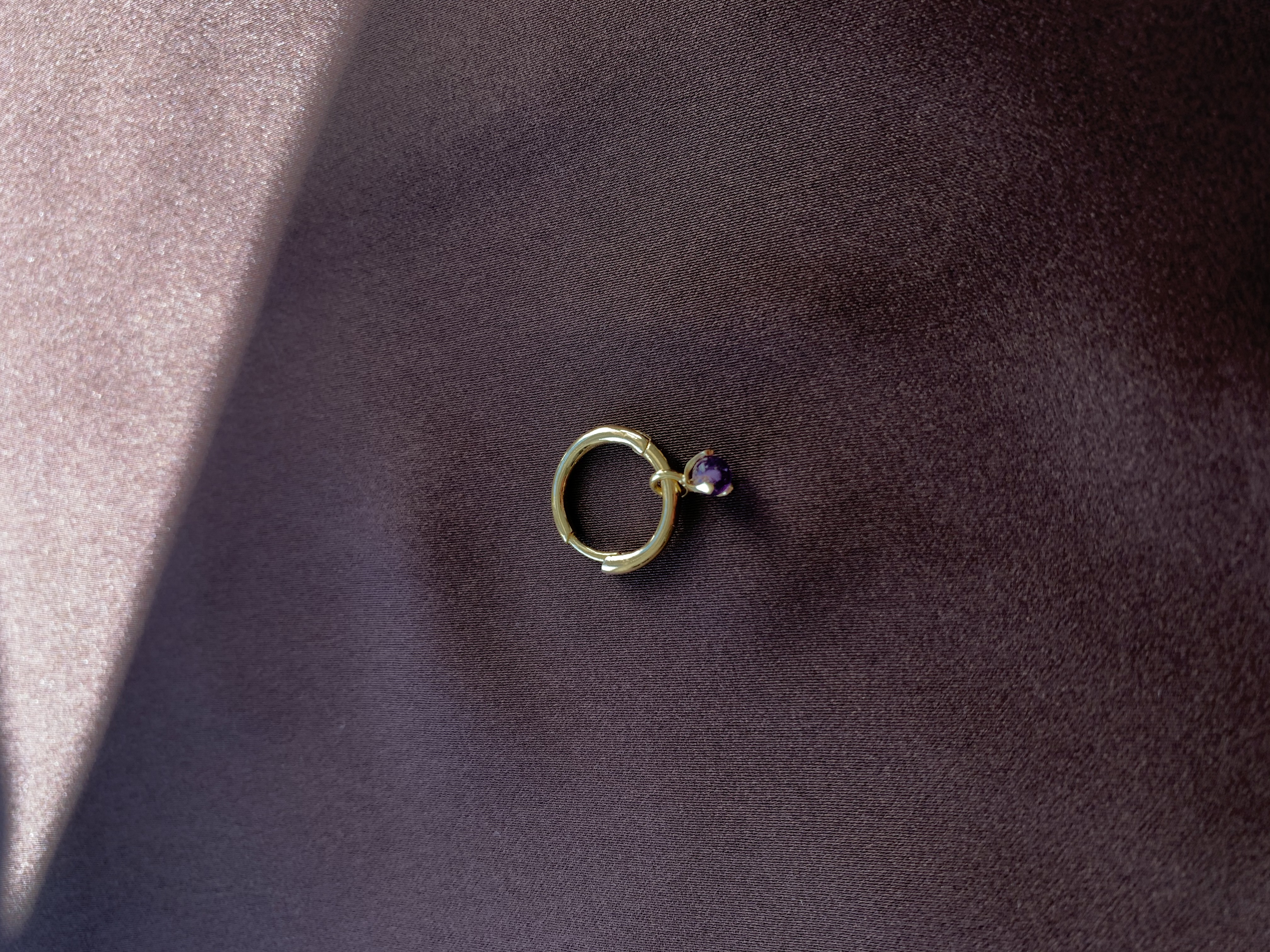 Letters stone 2 amethyst pend gold - 3