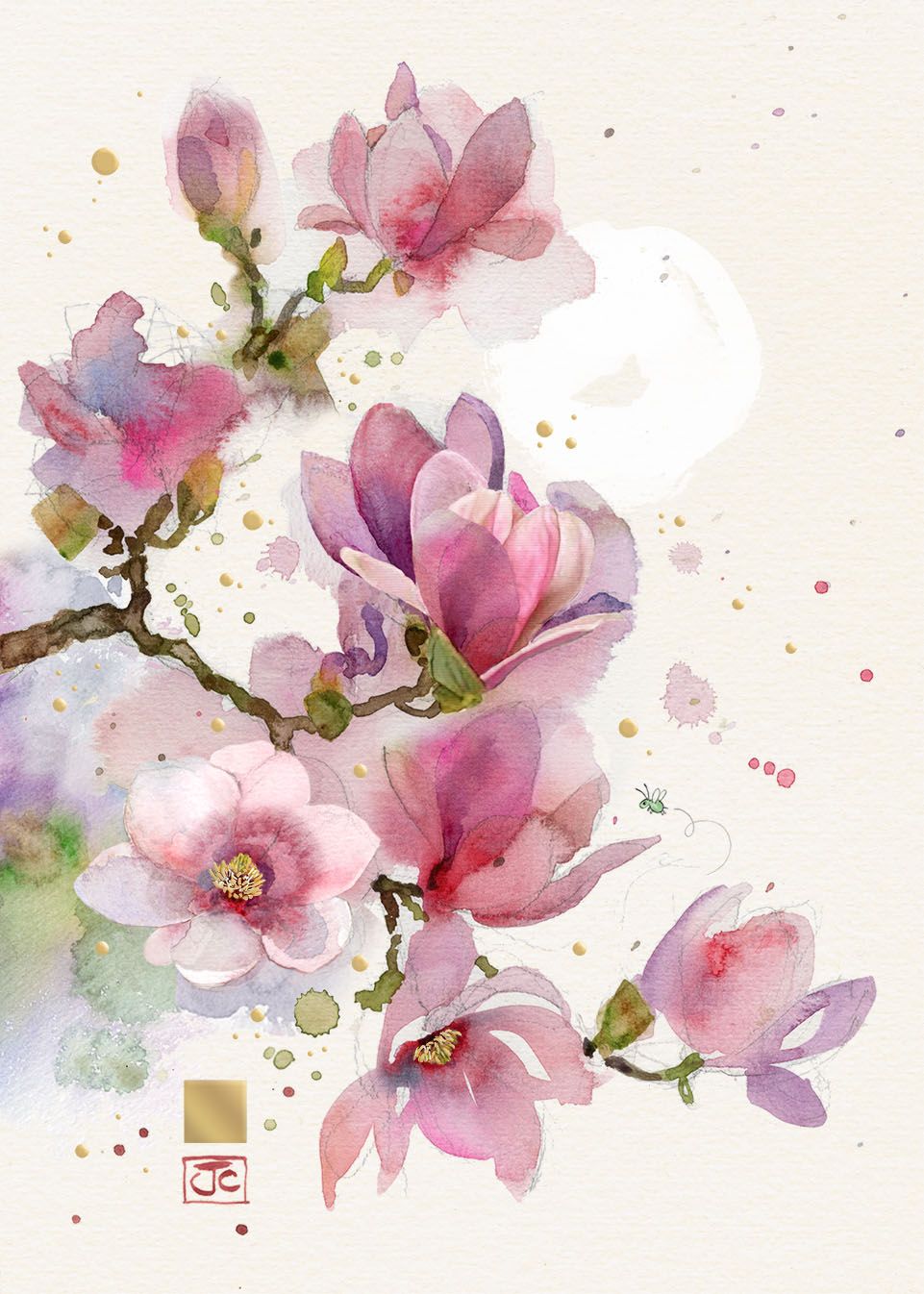 Pink Magnolia, Greeting Card