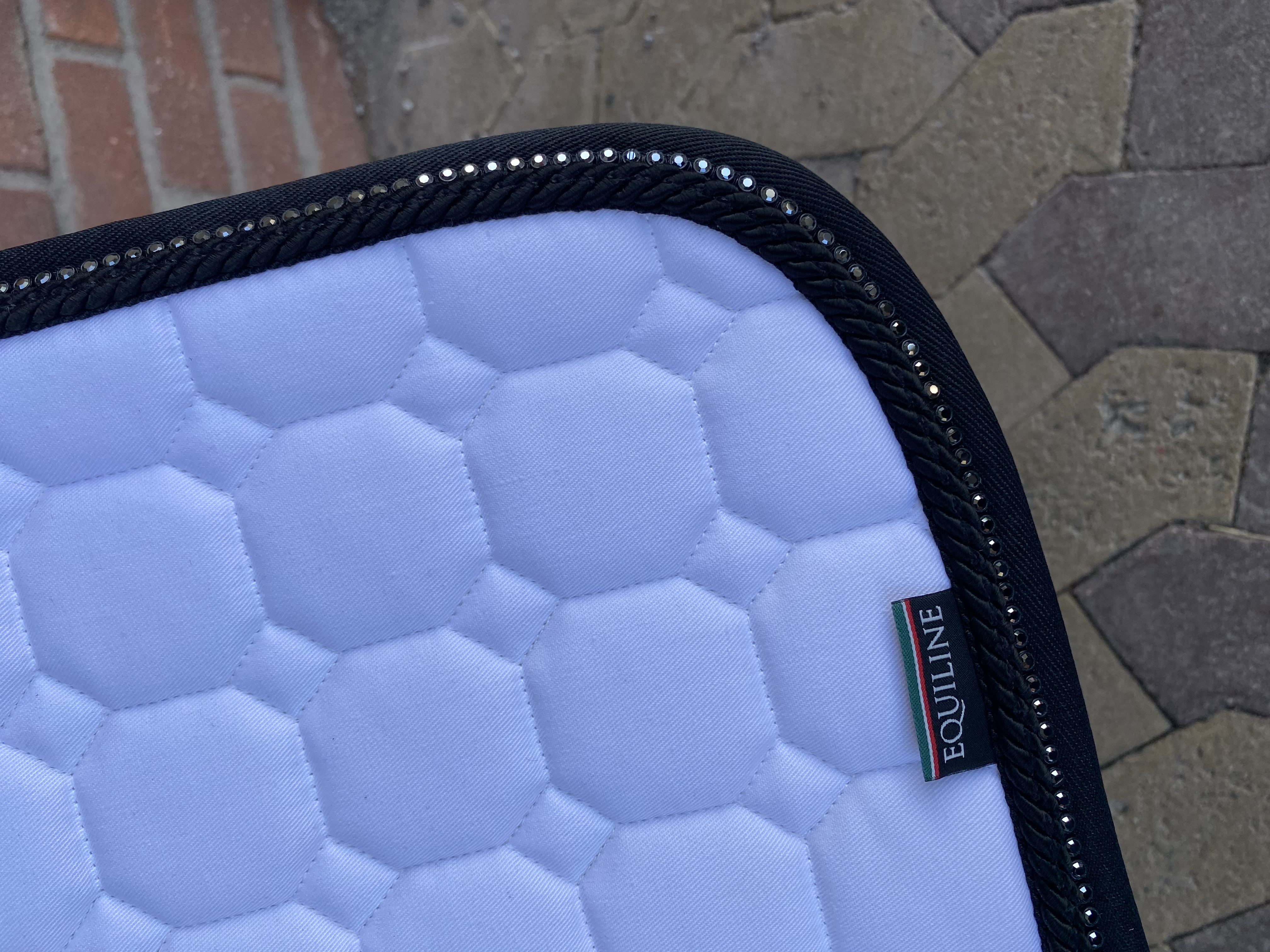 Equiline Octagon kb,  bling, 1 fläta vitt med svart - 3