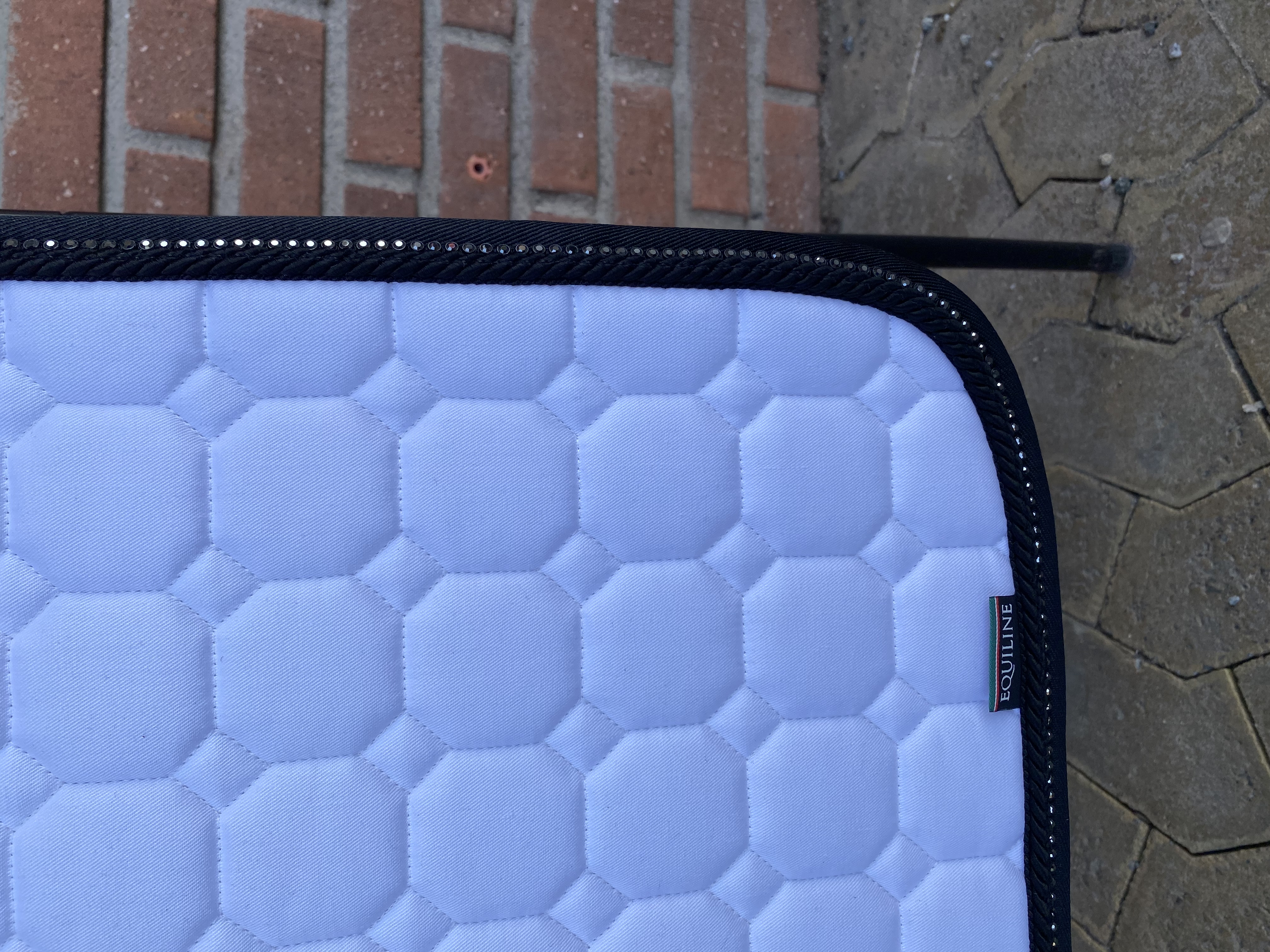 Equiline Octagon kb,  bling, 1 fläta vitt med svart - 2