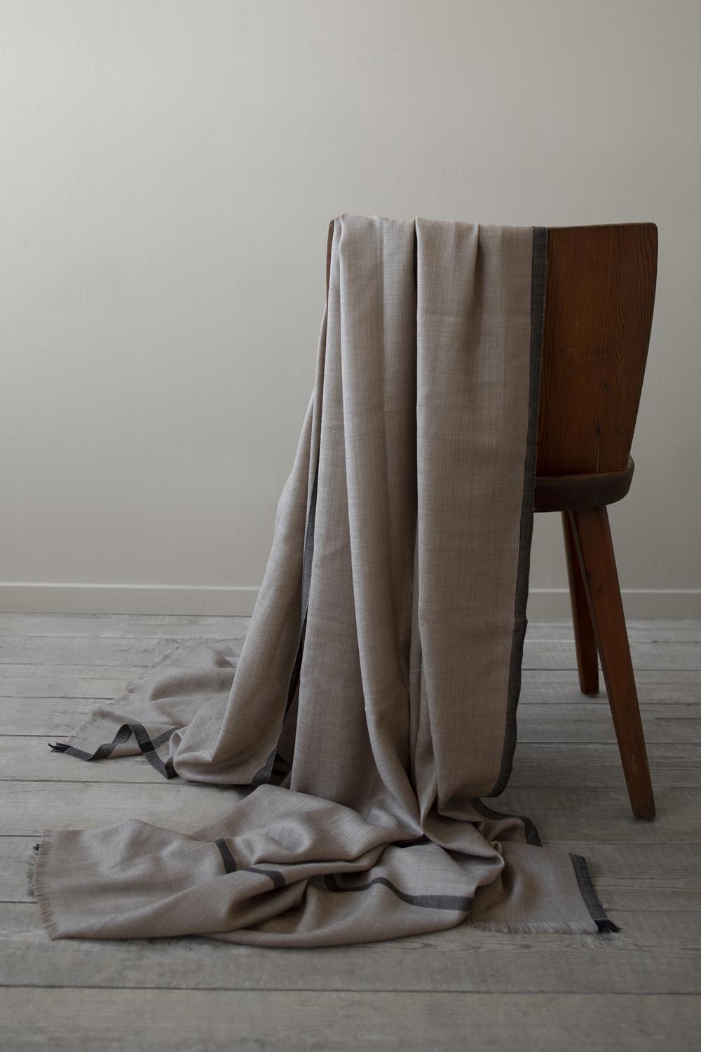Sjalpläd Classic XL Natur/Svart - 3