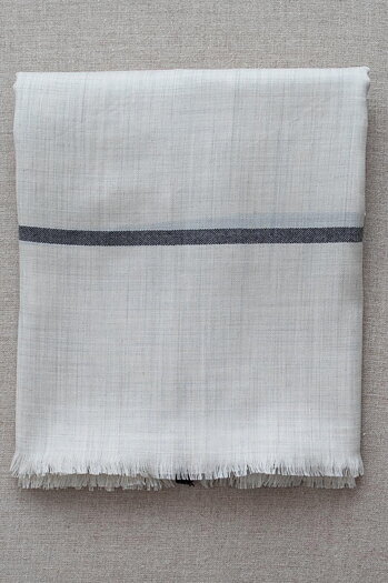 Sjalpläd Classic XL Fajansvit/Svart