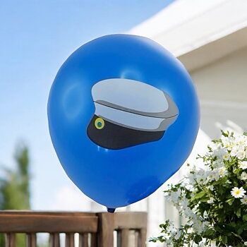 Ballonger | 12-pack | Blå med studentmössa