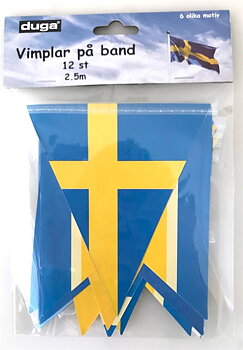Flaggirlang | Student | 2,5 m | Sverige-vimplar