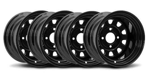Hjulsats 12" Stålfälgar med Obor Riple 25" - 3
