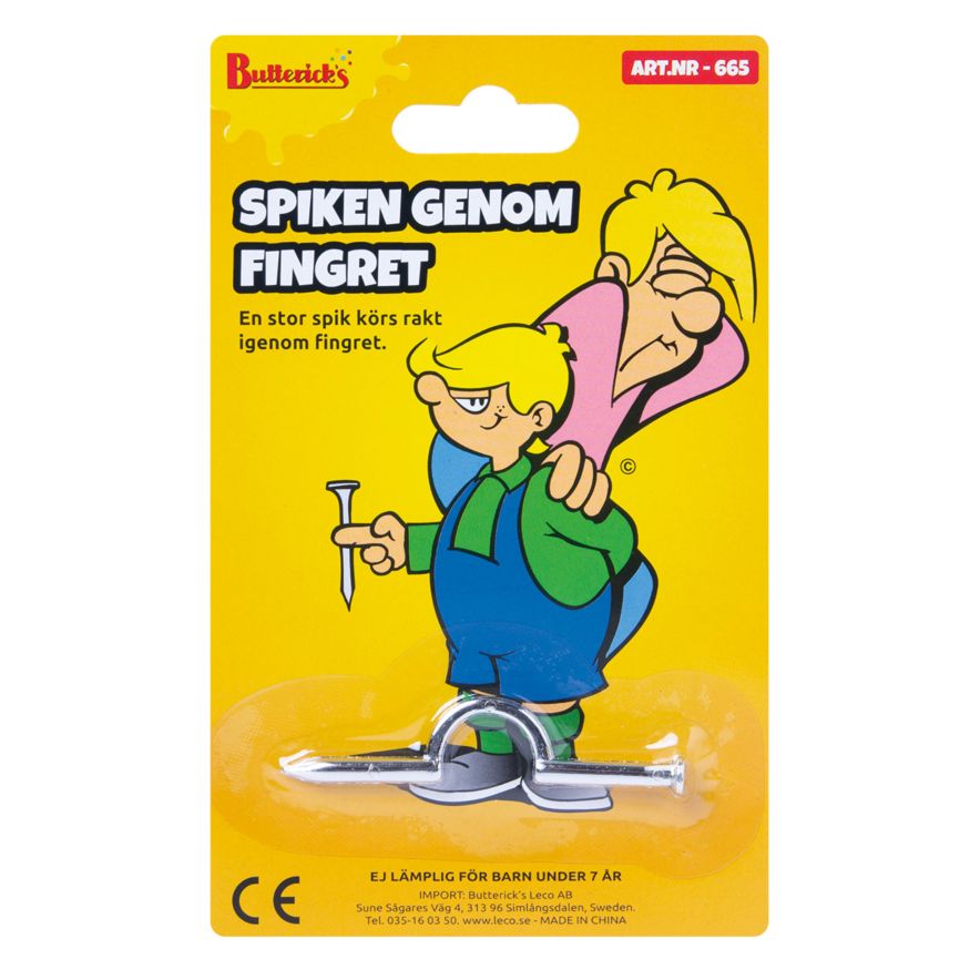Buttericks Spiken genom fingret