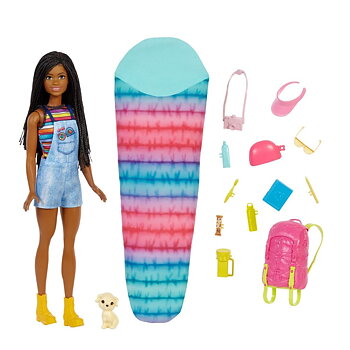 Barbie Camping Docka Mörkhårig med Tillbehör