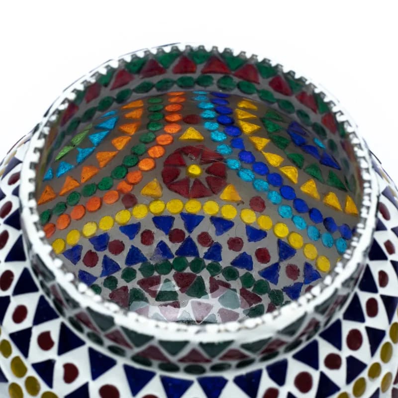 Stor Mosaik  ljuslykta  i Glas och Keramik - Multifärg   - 3