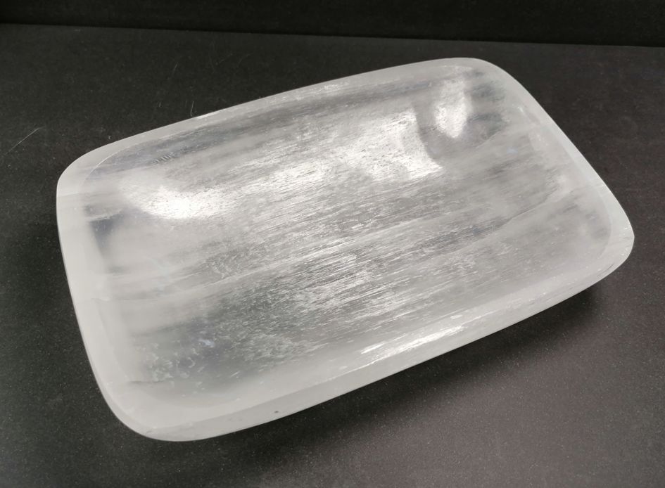 Stor Rektangulär Selenit Skål - 19cm - 3