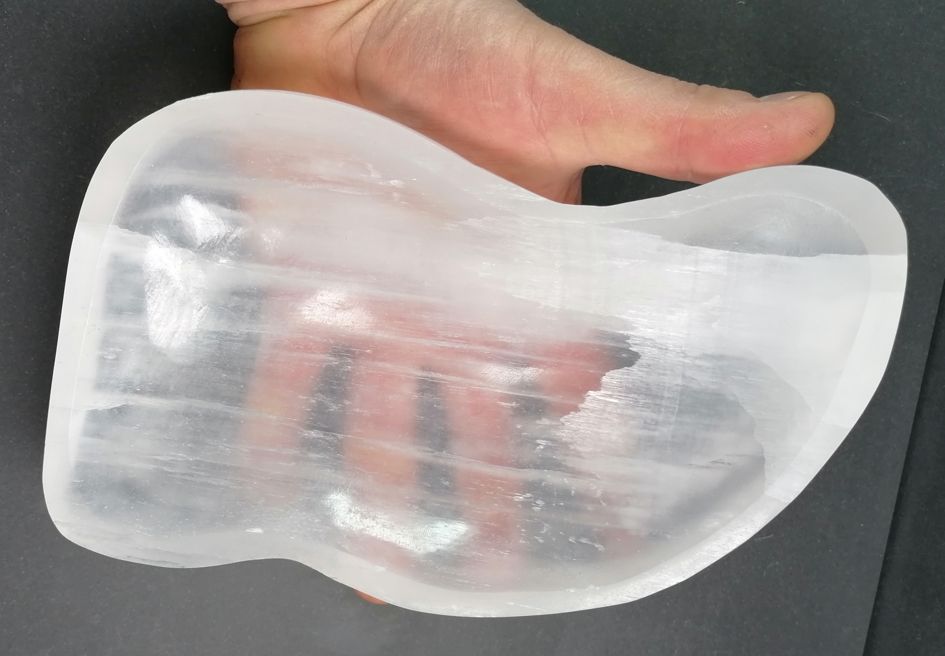 Stor Vågig Selenit Skål - 19cm - 2