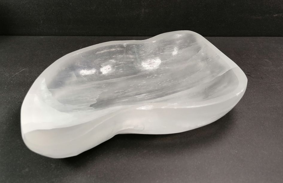 Stor Vågig Selenit Skål - 19cm - 3