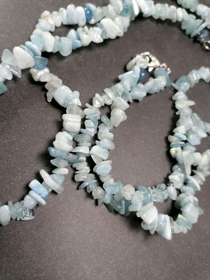 Akvamarin Chip Halsband - 2