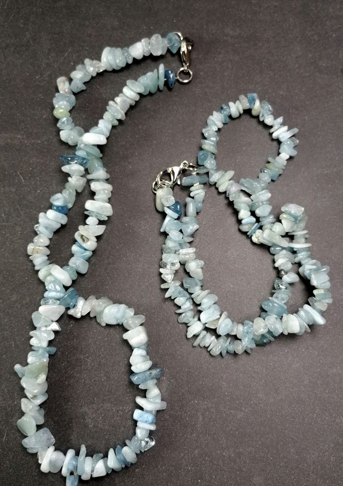 Akvamarin Chip Halsband