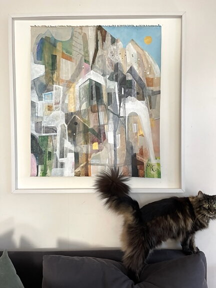 "Katten och flickan" tavla akryl orginal