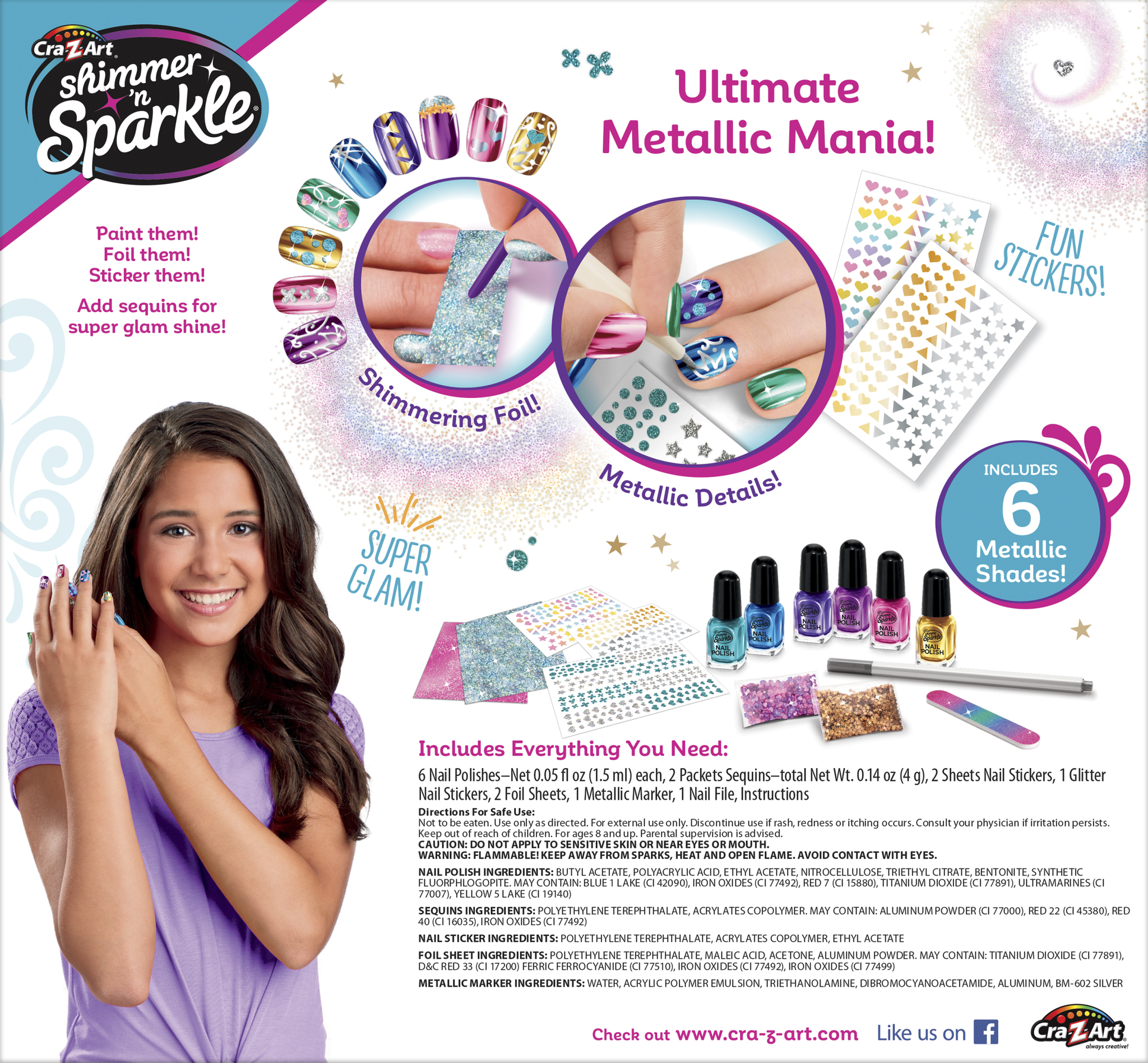 Shimmer 'N Sparkle Metallic Rainbow Nail art - 2