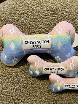 Haute Diggity Dog Pink Ombre Chewy Vuiton Dog Bone