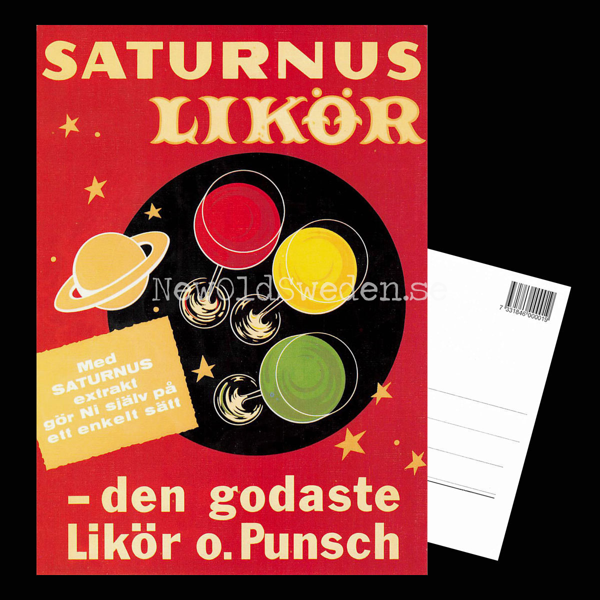 Saturnus Likör - den godaste Likör och Punsch - Vykort A5 - 3
