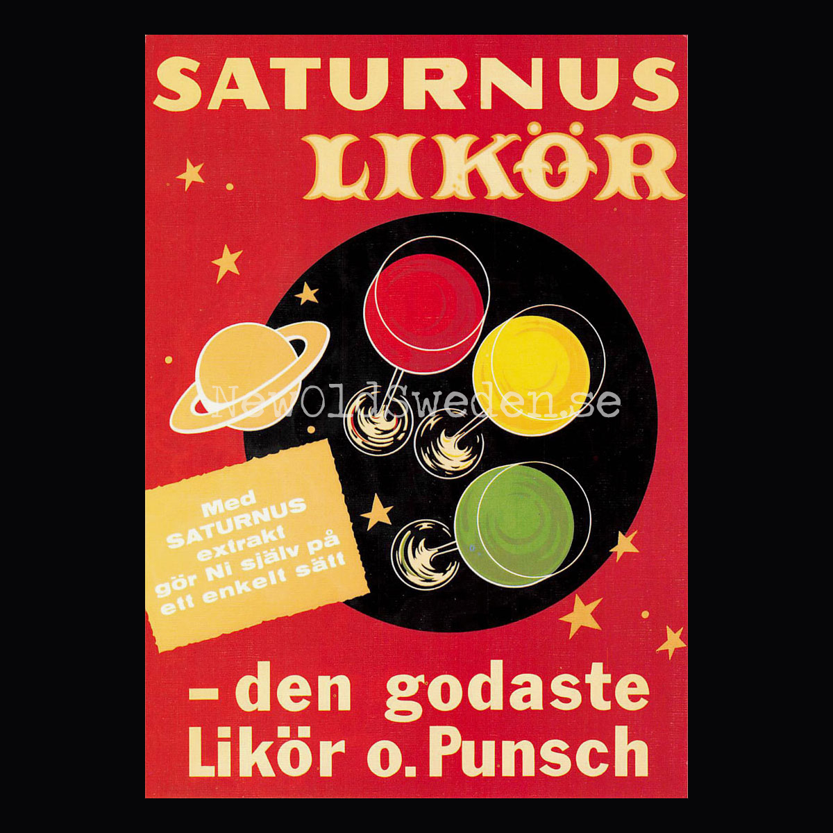 Saturnus Likör - den godaste Likör och Punsch - Vykort A5