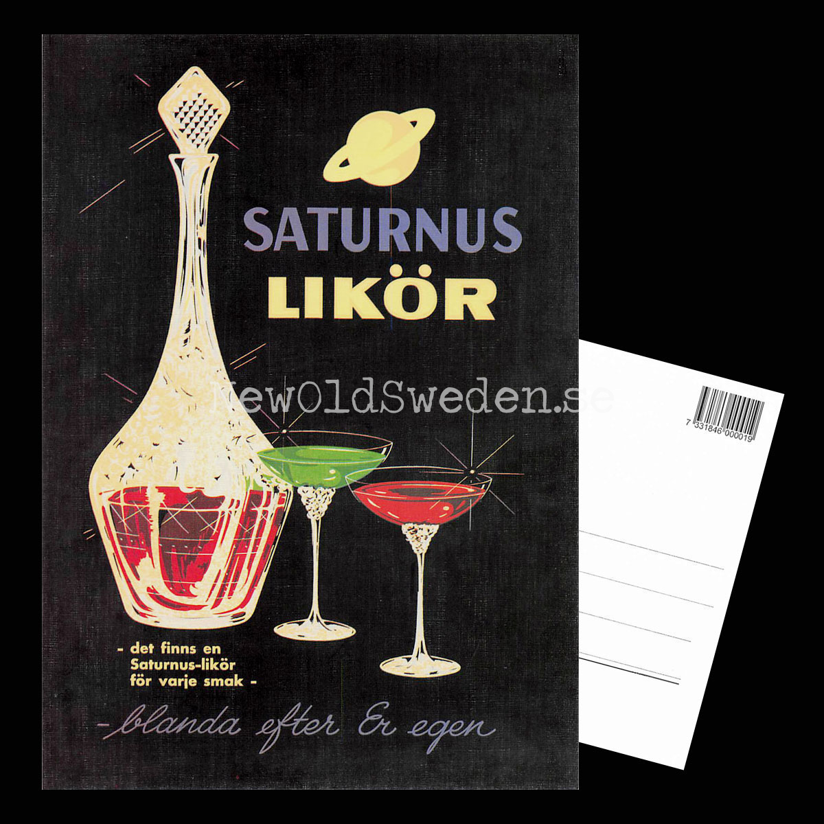 Saturnus Likör Svart - Vykort A5 - 3