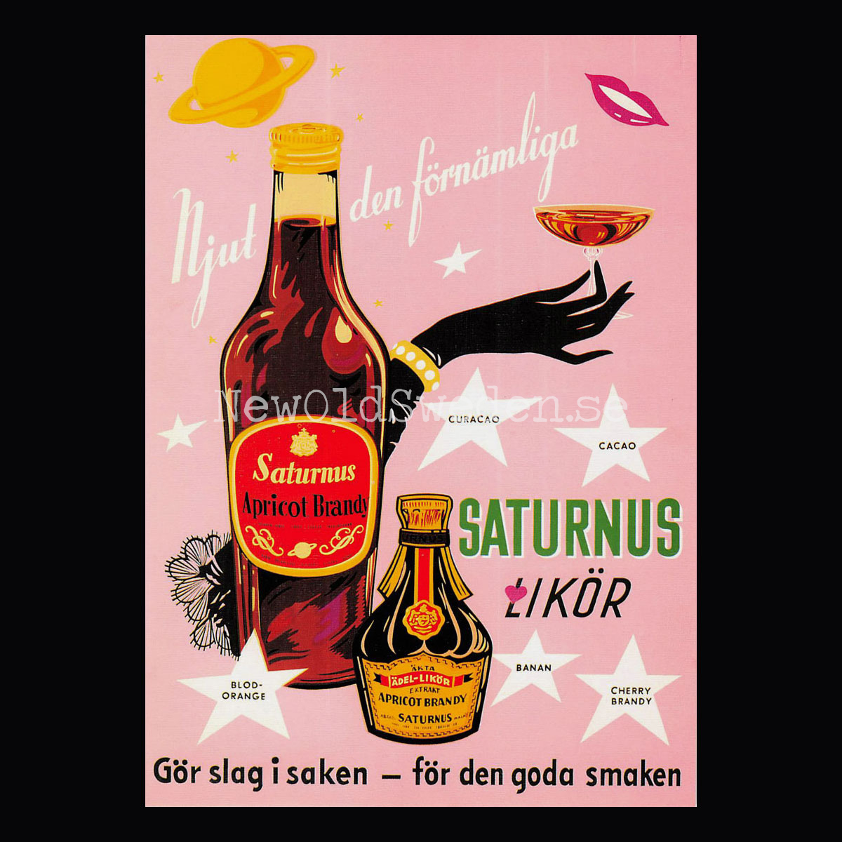 Saturnus Likör Apricot Brandy - Vykort A5