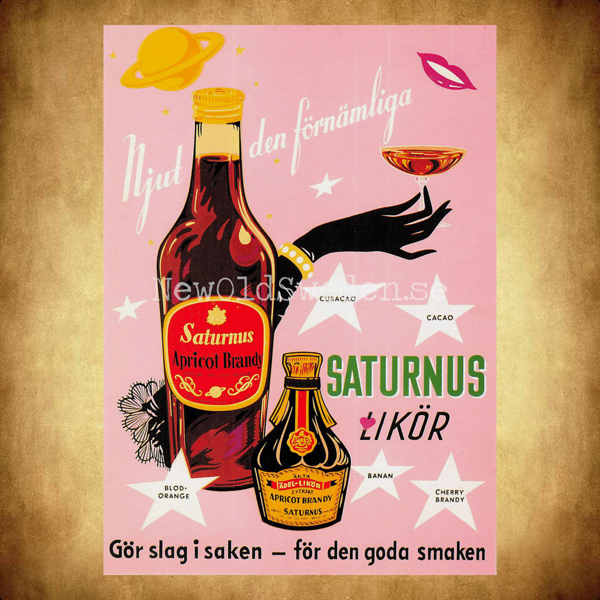 Saturnus Likör Apricot Brandy - Vykort A5 - 2
