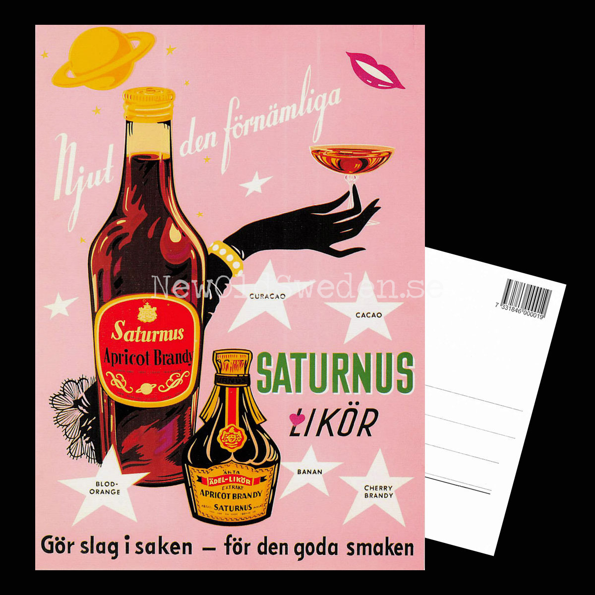 Saturnus Likör Apricot Brandy - Vykort A5 - 3